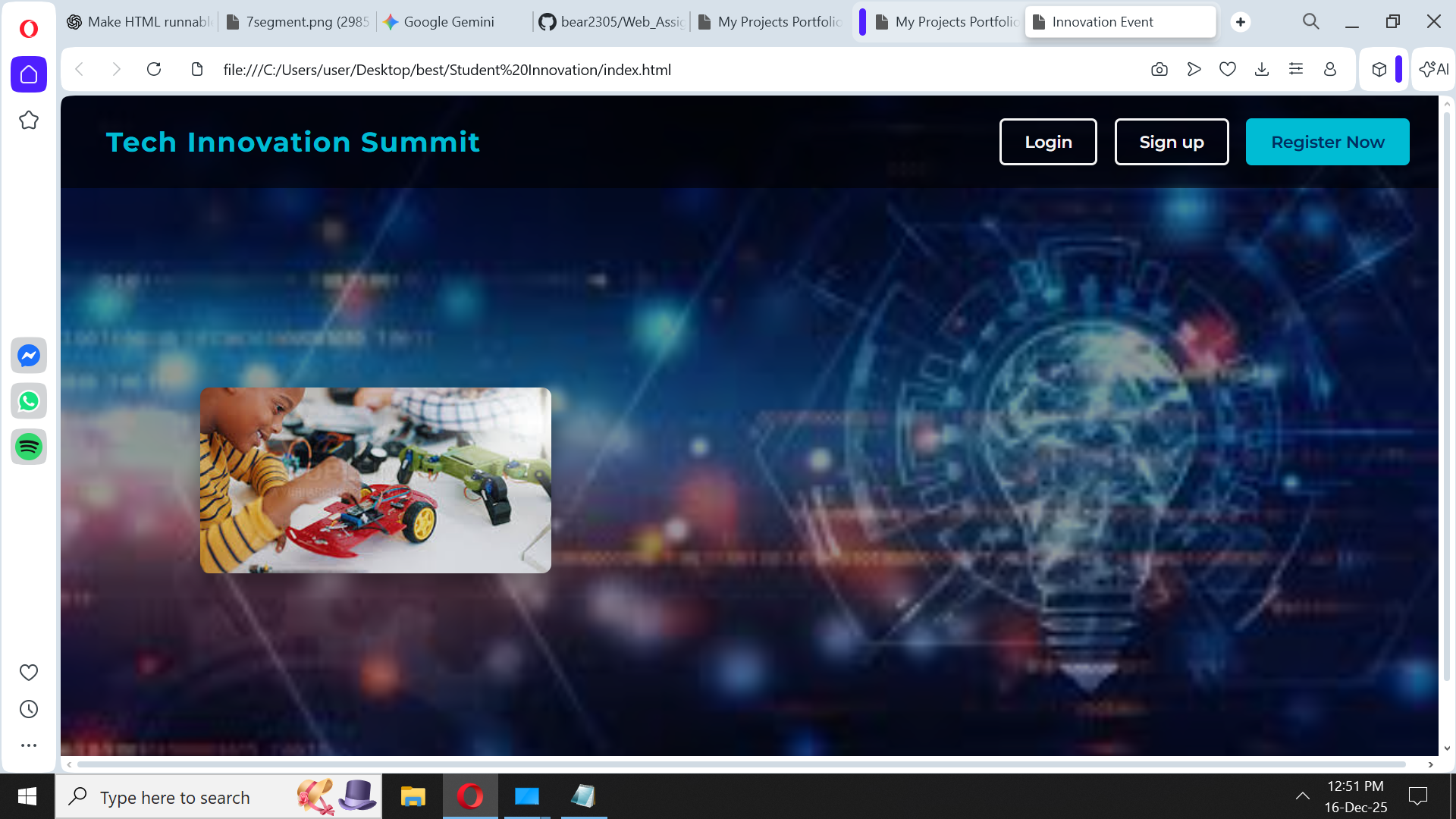 Screenshot of Project 1: Personal Blog