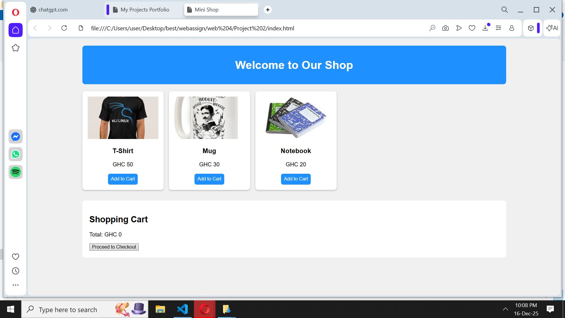 Screenshot of Project 3: To-Do App